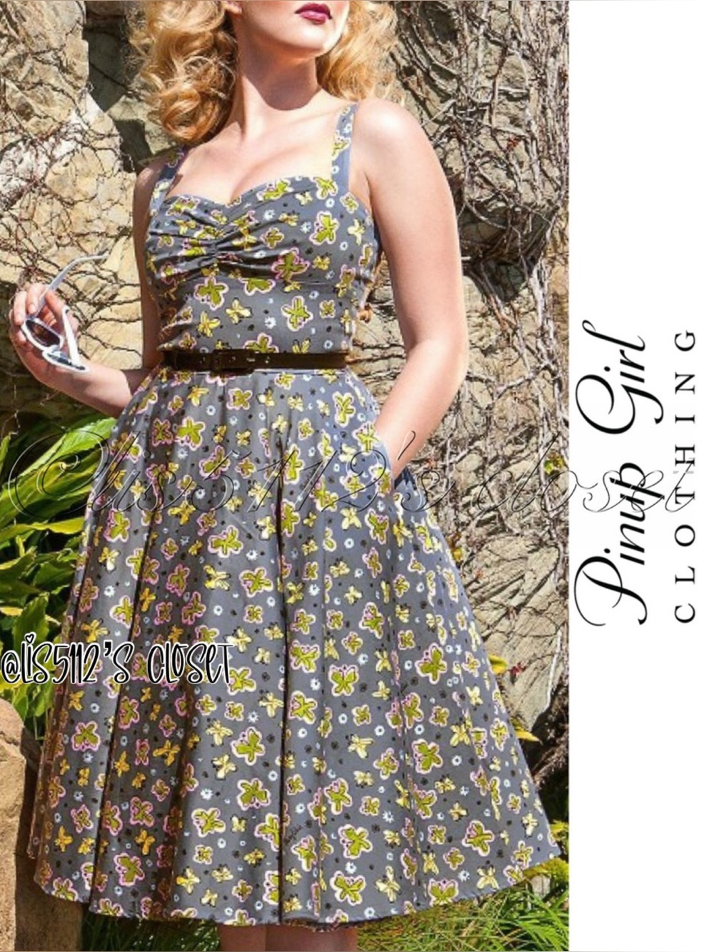Pinup Couture x Mary Blair Nancy Dress in Butterfly Print 4X